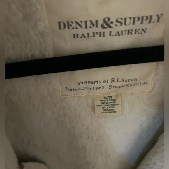 Stunning Ralph Lauren Denim & Supply
Faux Leather Sheepskin Moto Jacket Fits M-L - Picture 4 of 12